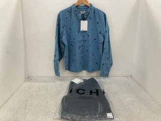 Lot 1180  
            Marchington SR14 - Parcel Delivery Only 
                
ICHI ARCHER BLUE DENIM SHIRT - UK SIZE 38 TO INCLUDE ICHI IHGOZIVO TROUSERS IN CH...