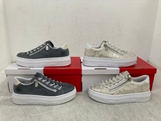 Lot 1186  
            Marchington SR14 - Parcel Delivery Only 
                
2 X RIEKER M1953 60 TRAINERS IN BEIGE & GREY - UK SIZE 5 COMBINED ORIGINAL RRP £1...