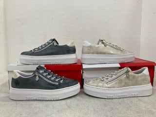 Lot 1188  
            Marchington SR14 - Parcel Delivery Only 
                
2 X RIEKER M1953 60 TRAINERS IN BEIGE & GREY - UK SIZE 7.5 - COMBINED ORIGINAL RR...