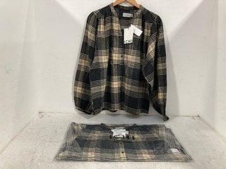Lot 1216  
            Marchington SR14 - Parcel Delivery Only 

                
3 X ICHI ESIVA CHECKED SHIRTS - UK SIZE 34 - COMBINED ORIGINAL RRP £195: LOCATION...
