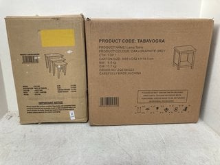 Lot 1260  
            Marchington SR14 - Parcel Delivery Only 

                
AVON LAMP TABLE IN OAK GREY TO INCLUDE NEST OF TABLES IN OAK: LOCATION - F16