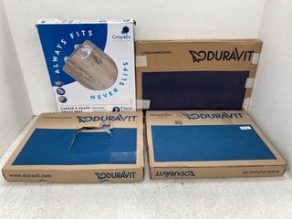 Lot 1275  
            Marchington SR14 - Parcel Delivery Only 

                
4 X ASSORTED TOILET SEATS TO INCLUDE CROYDEX FLEXI FIT D-SHAPE TOILET SEAT: LOCAT...