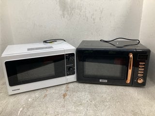 Lot 1286  
            Marchington SR14 - Parcel Delivery Only 

                
TOSHIBA MICROWAVE OVEN TO INCLUDE GOODMANS TEXTURED MICROWAVE IN BLACK & ROSE GOL...