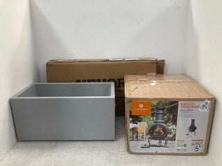 Lot 1312  
            Marchington SR14 - Parcel Delivery Only 

                
3 X ASSORTED OUTDOOR ITEMS TO INCLUDE LA HACIENDA MURCIA STEEL MEDIUM CHIMINEA: L...