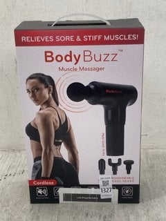 Lot 1327  
            Marchington SR14 - Parcel Delivery Only 

                
BODYBUZZ CORDLESS MUSCLE MASSAGER: LOCATION - E18