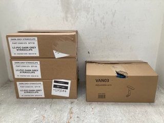 Lot 1348  
            Marchington SR14 - Parcel Delivery Only 

                
3 X BOXES OF 50 DARK GREY STRIKE CLIPS TO INCLUDE VAN03 ADJUSTABLE ARM: LOCATION ...