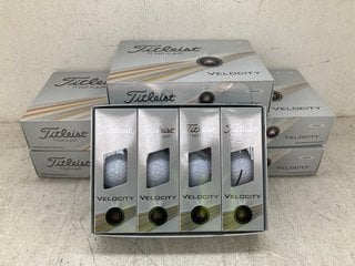 Lot 1356  
            Marchington SR14 - Parcel Delivery Only 

                
6 X BOXES OF TITLEIST VELOCITY WHITE GOLF BALLS: LOCATION - E16