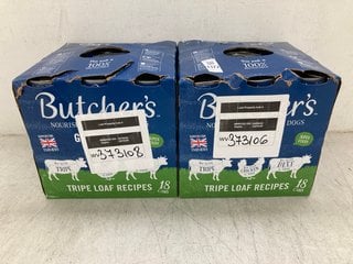 Lot 1372  
            Marchington SR14 - Parcel Delivery Only 

                
2 X BOXES OF BUTCHERS GRAIN FREE TRIPE LOAF DOG FOOD - BBE 01.2028: LOCATION - E16