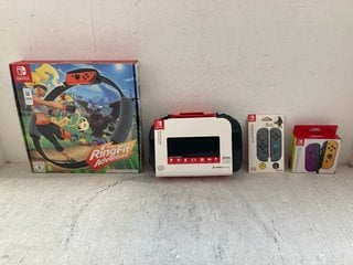 Lot 204  
            Marchington SR14 - Parcel Delivery Only 

                
4 X ASSORTED NINTENDO SWITCH ACCESSORIES TO INCLUDE PAIR OF JOY CONS IN NEON PURP...