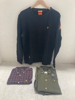Lot 243  
            Marchington SR14 - Parcel Delivery Only 
                
3 X ASSORTED LYLE & SCOTT CLOTHING IN SIZE XL TO INCLUDE REGULAR FIT LIGHTWEIGHT ...