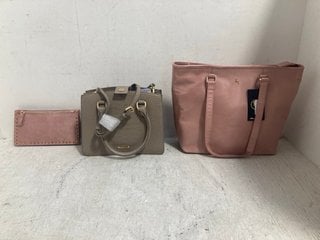 Lot 322  
            Marchington SR14 - Parcel Delivery Only 

                
3 X ASSORTED WOMENS BAGS TO INCLUDE ASHWOOD GENUINE LEATHER THEA 2 HANDBAG IN ROS...
