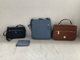 Lot 338  
            Marchington SR14 - Parcel Delivery Only 
                
4 X ASSORTED WOMENS BAGS TO INCLUDE ASHWOOD GENUINE LEATHER MI-32 CROSSBODY BAG I...