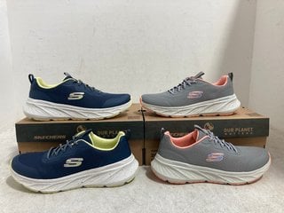 Lot 409  
            Marchington SR14 - Parcel Delivery Only 
                
2 X SKECHERS EDGERIDE TRAINERS IN GREY/CORAL & NAVY/LIME - UK SIZE 6: LOCATION - H13