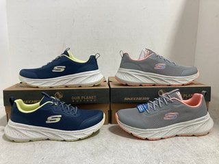 Lot 410  
            Marchington SR14 - Parcel Delivery Only 
                
2 X SKECHERS EDGERIDE TRAINERS IN GREY/CORAL & NAVY/LIME - UK SIZE 7: LOCATION - H13