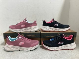Lot 411  
            Marchington SR14 - Parcel Delivery Only 
                
2 X SKECHERS EDGERIDE TRAINERS IN BLACK/PINK & MAUVE/TURQUOISE - UK SIZE 6: LOCAT...