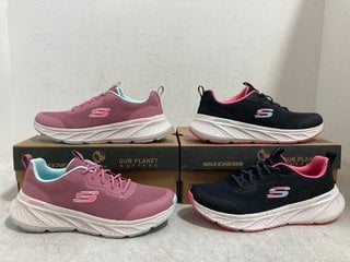Lot 412  
            Marchington SR14 - Parcel Delivery Only 
                
2 X SKECHERS EDGERIDE TRAINERS IN BLACK/PINK & MAUVE/TURQUOISE - UK SIZE 7: LOCAT...