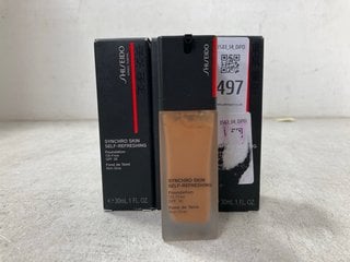 Lot 497  
            Marchington SR14 - Parcel Delivery Only 

                
3 X SHISEIDO 30ML SYNCHRO SKIN FOUNDATIONS - SHADE: 460 TOPAZ - COMBINED ORIGINAL...