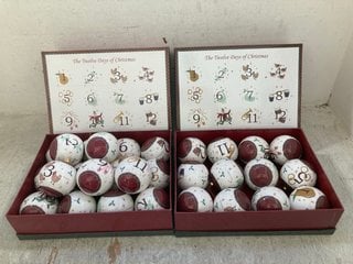 Lot 536  
            Marchington SR14 - Parcel Delivery Only 

                
4 X SETS OF THE TWELVE DAYS OF CHRISTMAS BAUBLES: LOCATION - G19