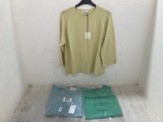 Lot 545  
            Marchington SR14 - Parcel Delivery Only 

                
3 X MASAI STRAIGHT LOOSE TOPS IN BLUE/YELLOW/GREEN - SIZE XS: LOCATION - G19