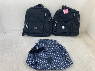 Lot 590  
            Marchington SR14 - Parcel Delivery Only 
                
2 X KOPLING IRINI PUFFED BLACK BACKPACKS TO INCLUDE KIPLING CITY ZIP 3D BLUE BACK...