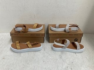 Lot 653  
            Marchington SR14 - Parcel Delivery Only 

                
2 X ADESSO ZARA DIAMANTE SANDALS IN SILVER & GOLD - EU SIZE 39: LOCATION - G12