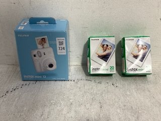 Lot 724  
            Marchington SR14 - Parcel Delivery Only 

                
FUJIFILM INSTAX MINI 12 INSTANT CAMERA IN CLAY WHITE TO INCLUDE 2 X FUJIFILM INST...