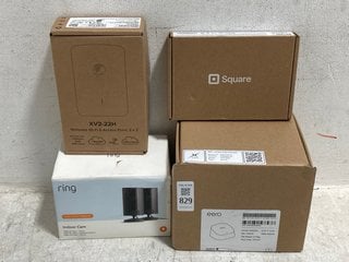 Lot 829  
            Marchington SR14 - Parcel Delivery Only 
                
4 X ASSORTED TECH ITEMS TO INCLUDE RING PACK OF 2 INDOOR CAMERAS(SEALED): LOCATIO...