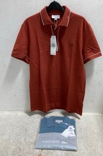 Lot 832  
            Marchington SR14 - Parcel Delivery Only 
                
LACOSTE MENS POLO SHIRT IN MAROON - SIZE 4 TO INCLUDE LACOSTE MENS POLO SHIRT IN ...