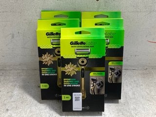 Lot 854  
            Marchington SR14 - Parcel Delivery Only 

                
5 X GILLETTE LABS GOLD RAZORS WITH EXFOLIATING BAR (18+ ID REQUIRED): LOCATION - G1