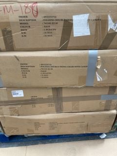 Lot 128  
            Marchington SR18 - Delivery or Collection 
                
4 X FOLDING DOUBLE SWING CHAIRS WITH CANOPY: LOCATION - A7 (KERBSIDE PALLET DELIV...