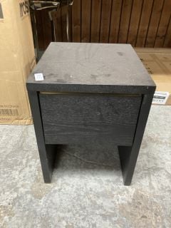 Lot 243  
            Marchington SR18 - Delivery or Collection 

                
BLACK WOODEN BEDSIDE TABLE: LOCATION - AR3