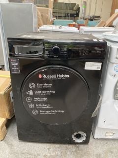 Lot 25  
            Marchington SR18 - Delivery or Collection 
                
RUSSELL HOBBS RH814W111B FREESTANDING 8KG WASHING MACHINE IN BLACK - ORIGINAL RRP...