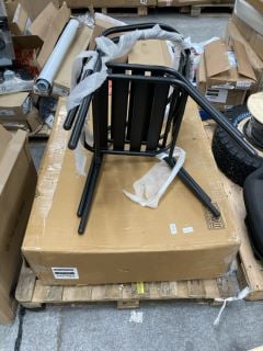 Lot 313  
            Marchington SR18 - Delivery or Collection 

                
2 X BLACK METAL DINING CHAIRS TO INCLUDE CONSOLE TABLE IN OAK EFFECT: LOCATION - ...
