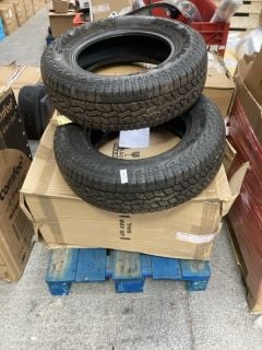 Lot 326  
            Marchington SR18 - Delivery or Collection 

                
PALLET OF ASSORTED ITEMS TO INCLUDE 2 OF FALKEN WILDPEAK 215/70R16 1000H TYRES: L...