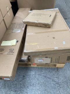 Lot 98  
            Marchington SR18 - Delivery or Collection 

                
PALLET OF ASSORTED INCOMPLETE FURNITURE ITEMS VANITA DOUBLE OTTOMAN FABRIC BED: L...