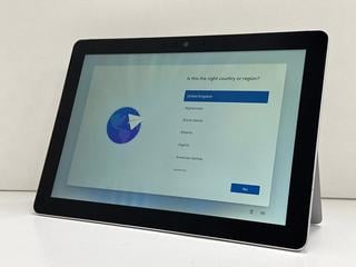 Lot 139  
            Marchington - Parcel Delivery Only 

                
MICROSOFT SURFACE GO 2-IN-1 TABLET 128GB PC: MODEL NO 1824 (UNIT ONLY). INTEL PEN...