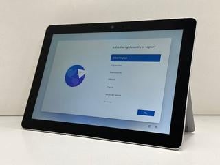 Lot 140  
            Marchington - Parcel Delivery Only 

                
MICROSOFT SURFACE GO 2-IN-1 TABLET 128GB PC: MODEL NO 1824 (UNIT ONLY). INTEL PEN...