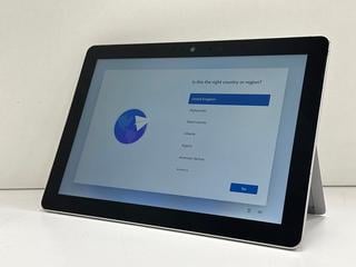 Lot 141  
            Marchington - Parcel Delivery Only 

                
MICROSOFT SURFACE GO 2-IN-1 TABLET 128GB PC: MODEL NO 1824 (UNIT ONLY). INTEL PEN...