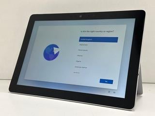 Lot 142  
            Marchington - Parcel Delivery Only 

                
MICROSOFT SURFACE GO 2-IN-1 TABLET 128GB PC: MODEL NO 1824 (UNIT ONLY). INTEL PEN...