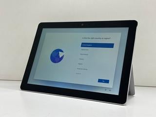 Lot 143  
            Marchington - Parcel Delivery Only 

                
MICROSOFT SURFACE GO 2-IN-1 TABLET 128GB PC: MODEL NO 1824 (UNIT ONLY). INTEL PEN...