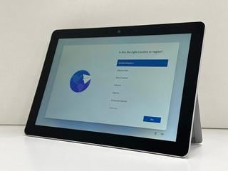 Lot 144  
            Marchington - Parcel Delivery Only 

                
MICROSOFT SURFACE GO 2-IN-1 TABLET 128GB PC: MODEL NO 1824 (UNIT ONLY). INTEL PEN...