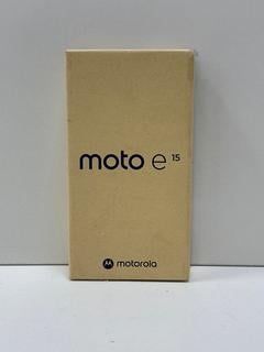 Lot 32  
            Marchington - Parcel Delivery Only 

                
MOTOROLA MOTO E 15 64 GB SMARTPHONE IN MISTY BLUE: MODEL NO XT2523-6 (WITH BOX & ...