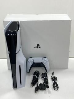 Lot 4  
            Marchington - Parcel Delivery Only 

                
SONY PLAYSTATION 5 GAMES CONSOLE IN WHITE: MODEL NO CFI-2016 (WITH BOX AND ACCESS...