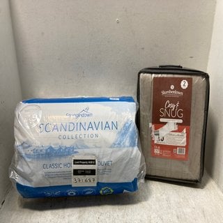 Lot 101  
            Marchington SR12 - Parcel Delivery Only 

                
1 X SNUGGLEDOWN SCANDINAVIAN 13.5 TOG TO INCLUDE 1 X SLUMBERDOWN LUXURY SHERPA HE...