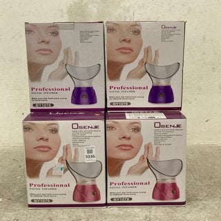 Lot 1036  
            Marchington SR12 - Parcel Delivery Only 

                
6 X OSENJIE NASAL MASK & FACIAL STEAMERS IN VARIOUS COLOURS TO INCLUDE PINK: LOCA...