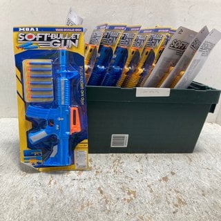 Lot 145  
            Marchington SR12 - Parcel Delivery Only 

                
QTY OF ASSORTED SOFT BULLET TOY-GUNS M8A1 AGED 3+: LOCATION - AR2