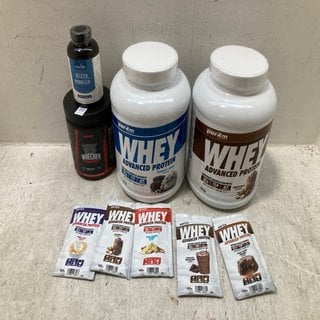 Lot 217  
            Marchington SR12 - Parcel Delivery Only 

                
QTY OF ASSORTED FITNESS SUPPLEMENTS TO INCLUDE HUGE SUPPLEMENTS WRECKED PRE WORKO...