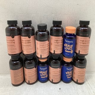 Lot 223  
            Marchington SR12 - Parcel Delivery Only 

                
QTY OF ASSORTED FITNESS SUPPLEMENTS TO INCLUDE TURMERIC 500G VITAWELL ORANGE VEGA...