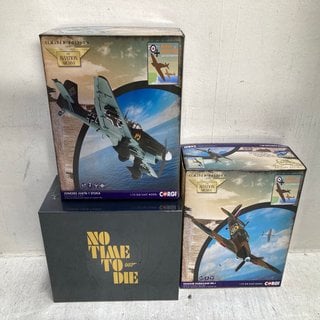 Lot 231  
            Marchington SR12 - Parcel Delivery Only 

                
3 X ASSORTED ITEMS TO INCLUDE NO TIME TO DIE 007 CORGI TRIUMPH SCRAMBLER 1200XE H...