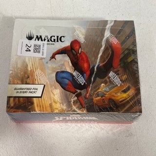 Lot 24  
            Marchington SR12 - Parcel Delivery Only 

                
MAGIC THE GATHERING MARVEL'S SPIDER MAN PLAY BOOSTER - ORIGINAL RRP £130 (SEALED)...